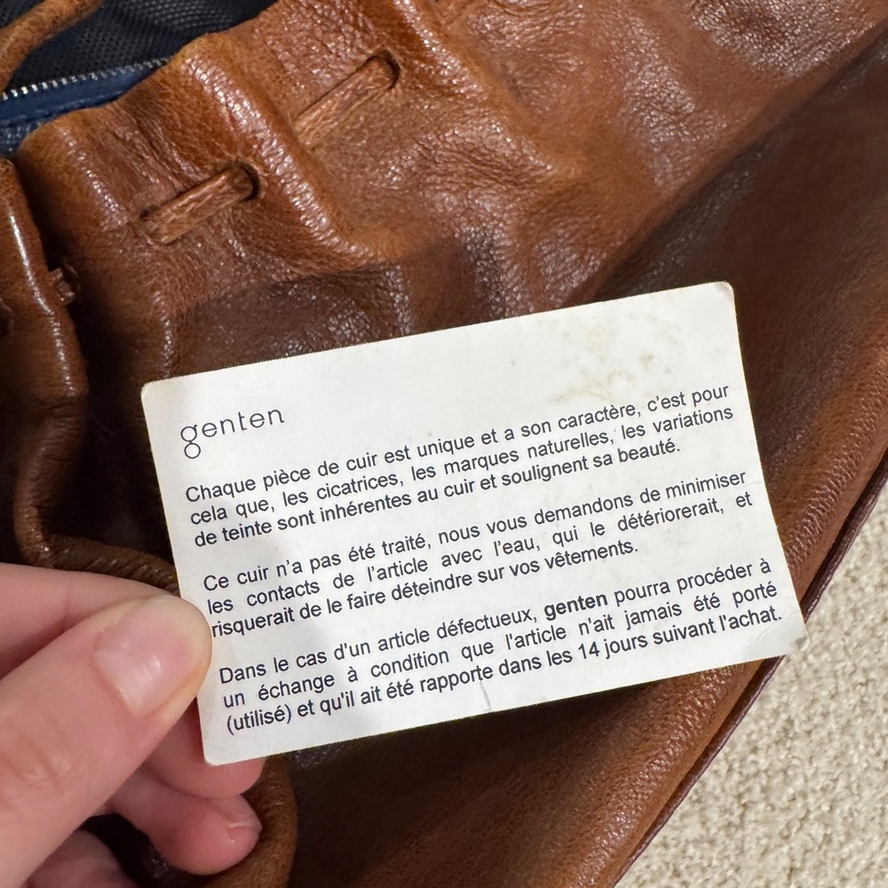 GENTEN Leather French Women's Shoulder Bag - Picture 6 of 6